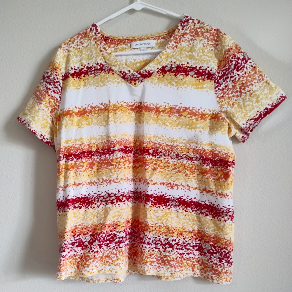 BRECKENRIDGE Sz XXL Women's Colorful Short Sleeved Tee